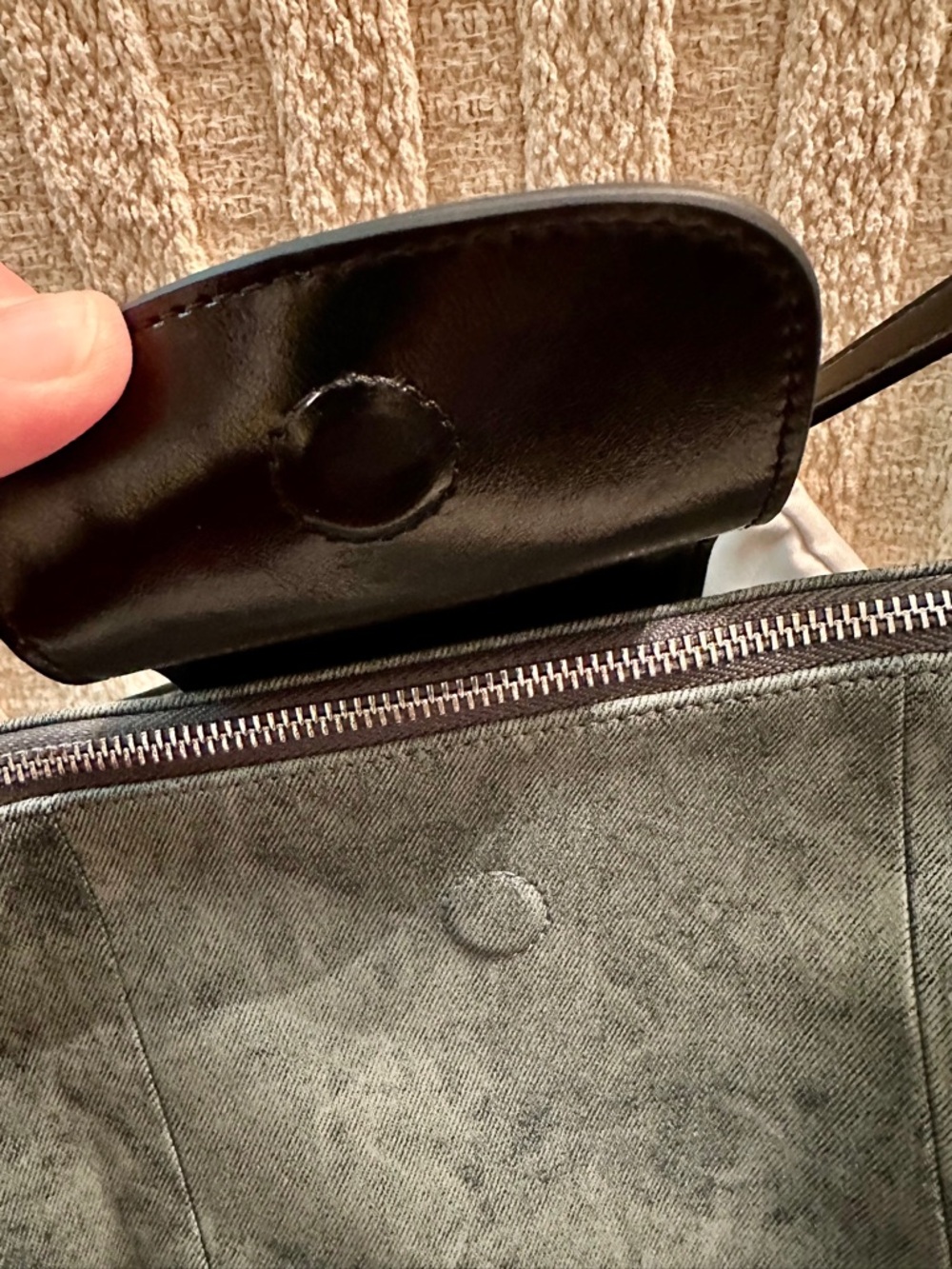 NWT Shoulder Bag in Distressed Denim and Black Leather - Picture 7 of 16
